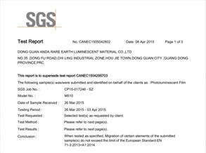 Pass SGS Certification